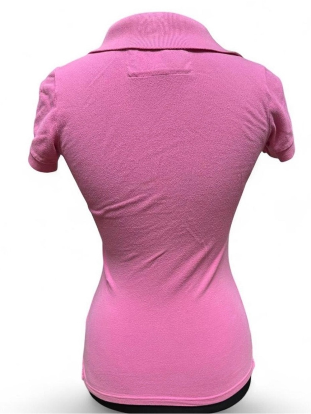 y2k abercrombie & fitch pink fitted polo top preppy baby tee moose logo xs Vtg - Picture 2 of 8
